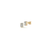 Yellow Gold-1^Designer Stud Earrings: DRD Emerald Cut Bezel Set Diamond Studs 1.00 Ct. Total Weight in Yellow Gold