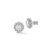 White Gold-1^Designer Stud Earrings: Poppy Rae Large Flower Studs in White Gold