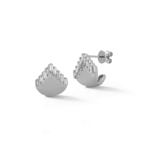 White Gold-1^Designer Stud Earrings: Sadie Pearl Gold Ear Cuff in White Gold