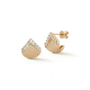 Yellow Gold-1^Designer Stud Earrings: Sadie Pearl Gold Ear Cuff in Yellow Gold