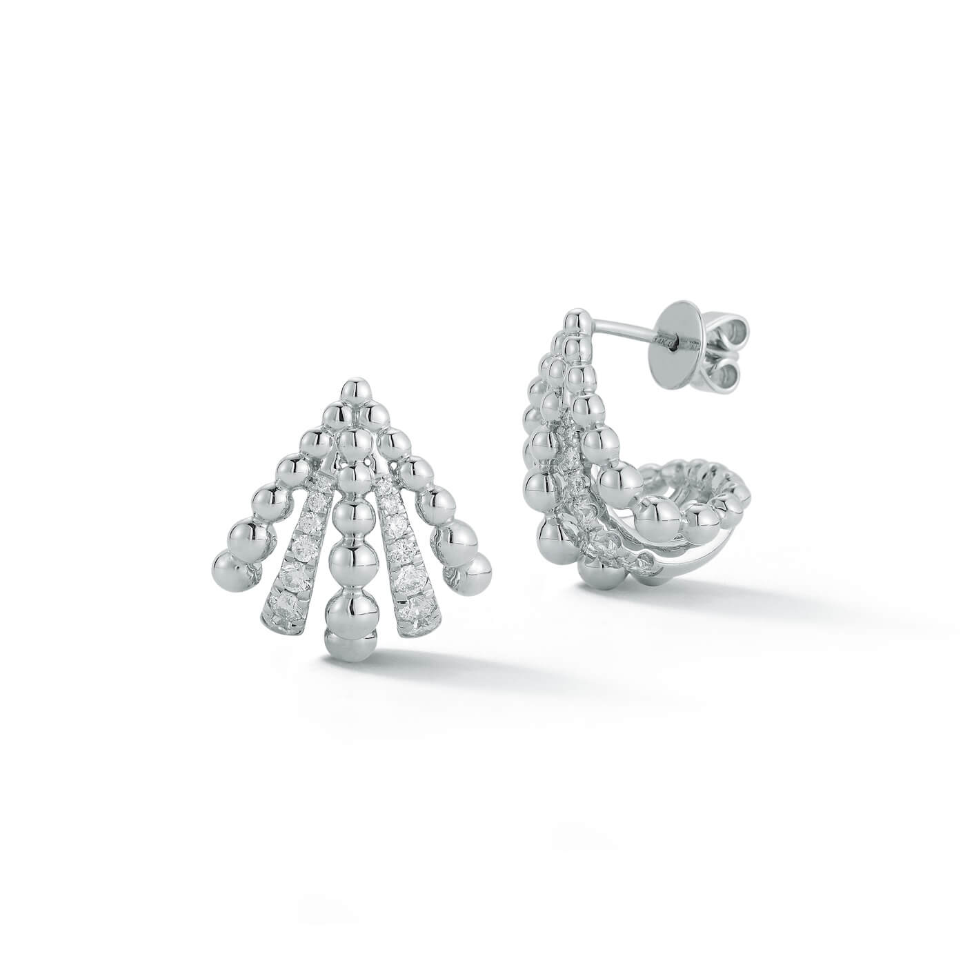 White Gold-1^Diamond Huggie Earrings: DRD 2025 6 Day Earring Advent Calendar in White Gold