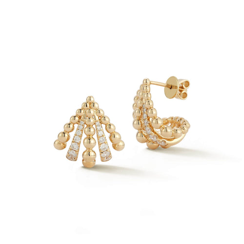 Yellow Gold-1^Diamond Huggie Earrings: DRD 2025 6 Day Earring Advent Calendar in Yellow Gold
