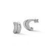 White Gold-1^Diamond Huggie Earrings: Cynthia Rose Curved Diamond Huggies In White Gold