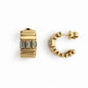 Yellow Gold-1^Huggie Earrings: Melody Eden XL Baguette Huggies in Yellow Gold