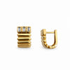 Yellow Gold-1^Huggie Earrings: Melody Eden XL Baguette U Hoops in Yellow Gold
