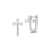 White Gold-1^Diamond Huggie Earrings: Taylor Elaine Trio Pear Huggies In White Gold