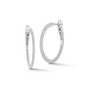 White Gold-1^Designer Diamond Hoops: DRD Medium Solid Gold Hoops in White Gold