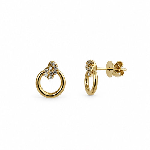 Yellow Gold-1^Designer Stud Earrings: Nana Bernice Knot Ring Studs in Yellow Gold