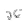 White Gold^1-Diamond Hoop Earrings: Teddi Paige Small Fluted Hoops in White Gold