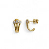 Yellow Gold-1^Huggie Earrings: DRD Bezel Oval Diamond Trio Huggies in Yellow Gold