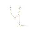 Yellow Gold-1^Single Stud Earrings: TDRD 19th Anniversary Single Chain Earring in Yellow Gold