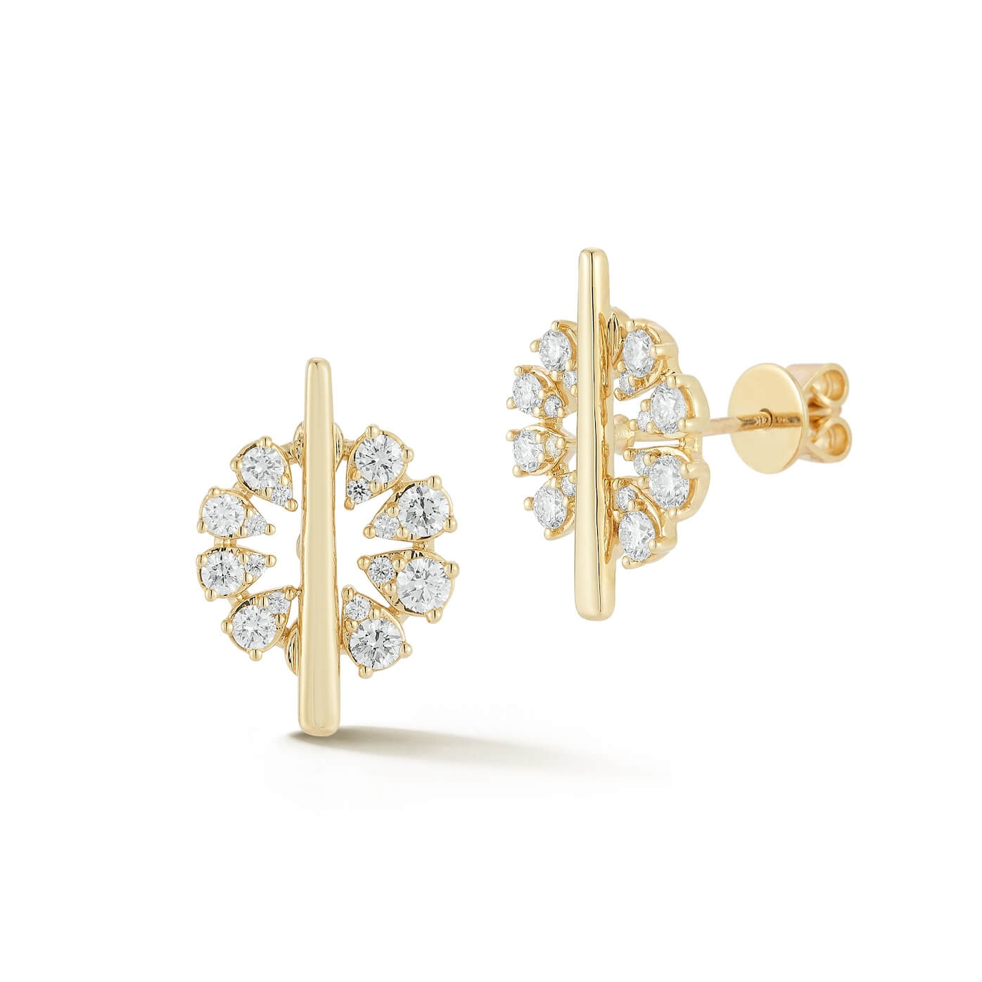 Yellow Gold-1^Designer Stud Earrings: Sophia Ryan Teardrop Toggle Studs in Yellow Gold