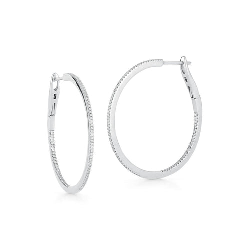 White Gold-1^Gold Diamond Hoops: DRD Marge Hoops in White Gold