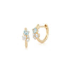 Yellow Gold-1^Diamond Huggie Earrings: DRD Birthstone Huggies - March In Yellow Gold
