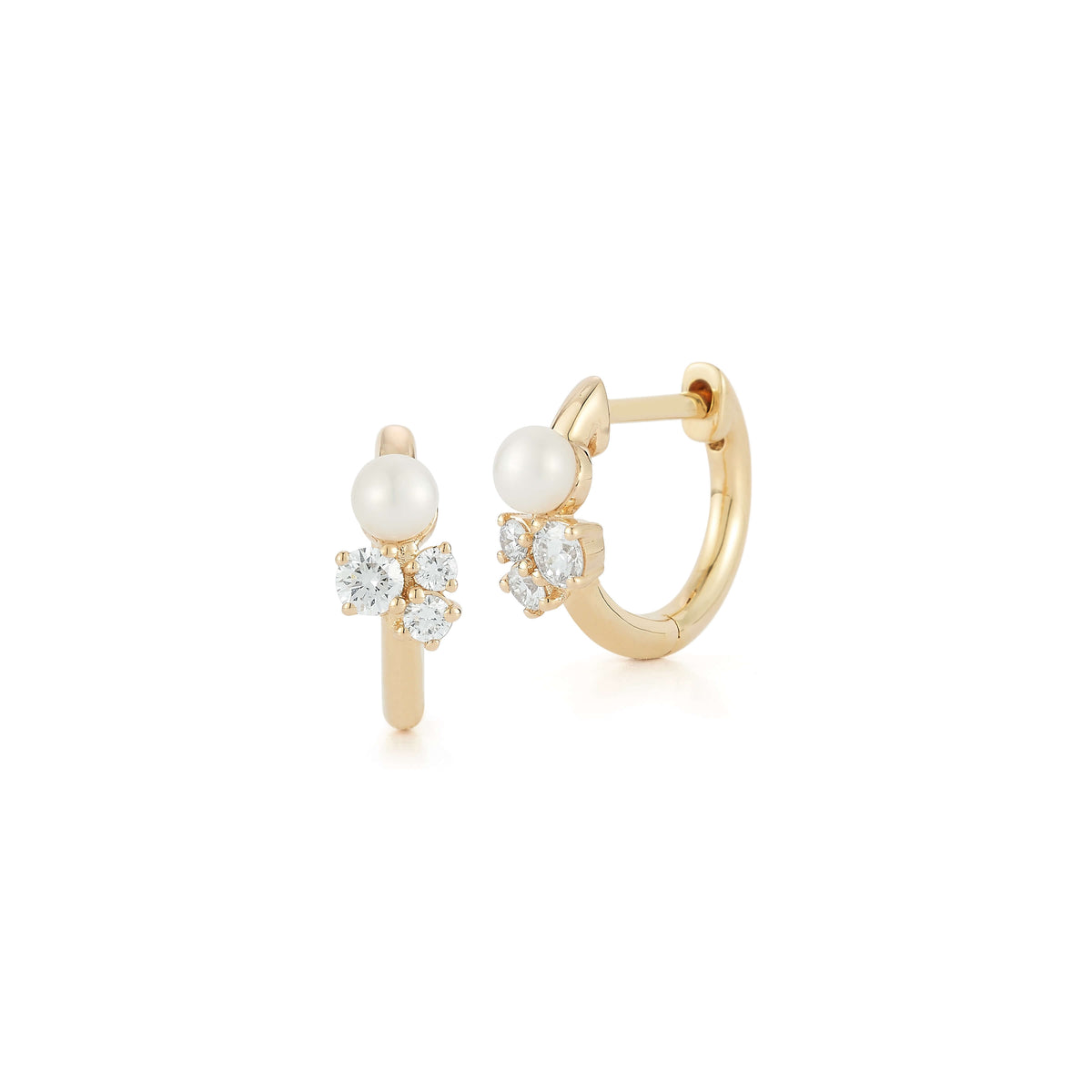 Yellow Gold-1^Diamond Huggie Earrings: DRD Birthstone Huggies - June In Yellow Gold