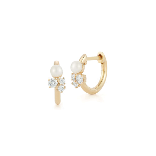 Yellow Gold-1^Diamond Huggie Earrings: DRD Birthstone Huggies - June In Yellow Gold