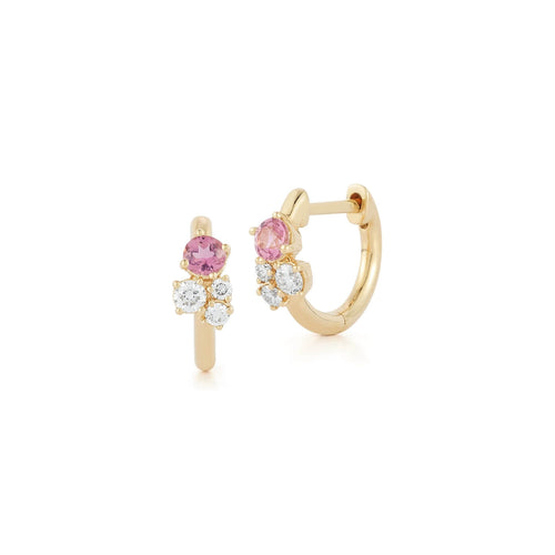 Yellow Gold-1^Diamond Huggie Earrings: DRD Birthstone Huggies - October In Yellow Gold