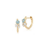Yellow Gold-1^Diamond Huggie Earrings: DRD Birthstone Huggies - December In Yellow Gold