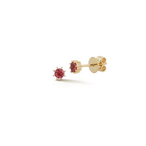 Yellow Gold-1^Designer Stud Earrings: DRD October Birthstone 8-Prong Studs in Yellow Gold