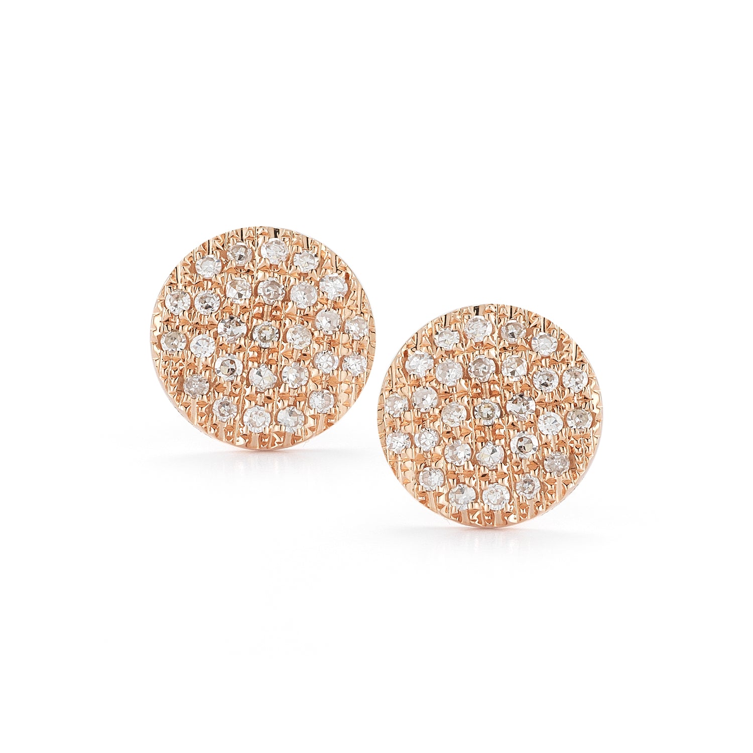 Rose Gold-1^Designer Stud Earrings: Lauren Joy Medium Disc Studs in Rose Gold