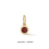 Yellow Gold-1^Designer Diamond Necklaces: DRD Birthstone Charm in Yellow Gold. January