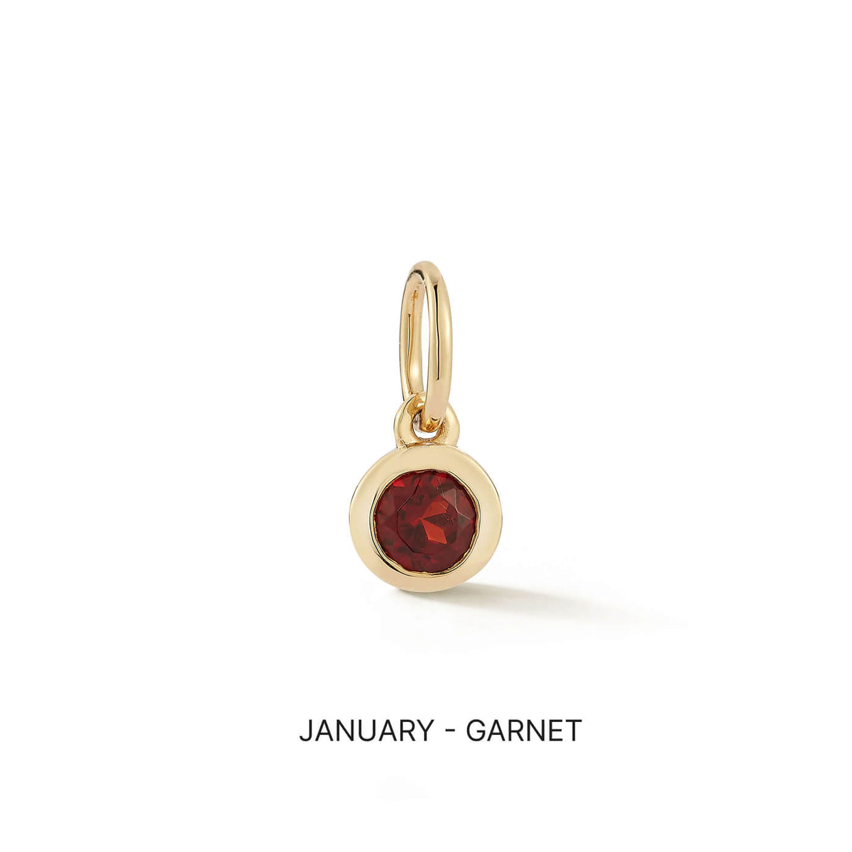 Yellow Gold-1^Designer Diamond Necklaces: DRD Birthstone Charm in Yellow Gold. January