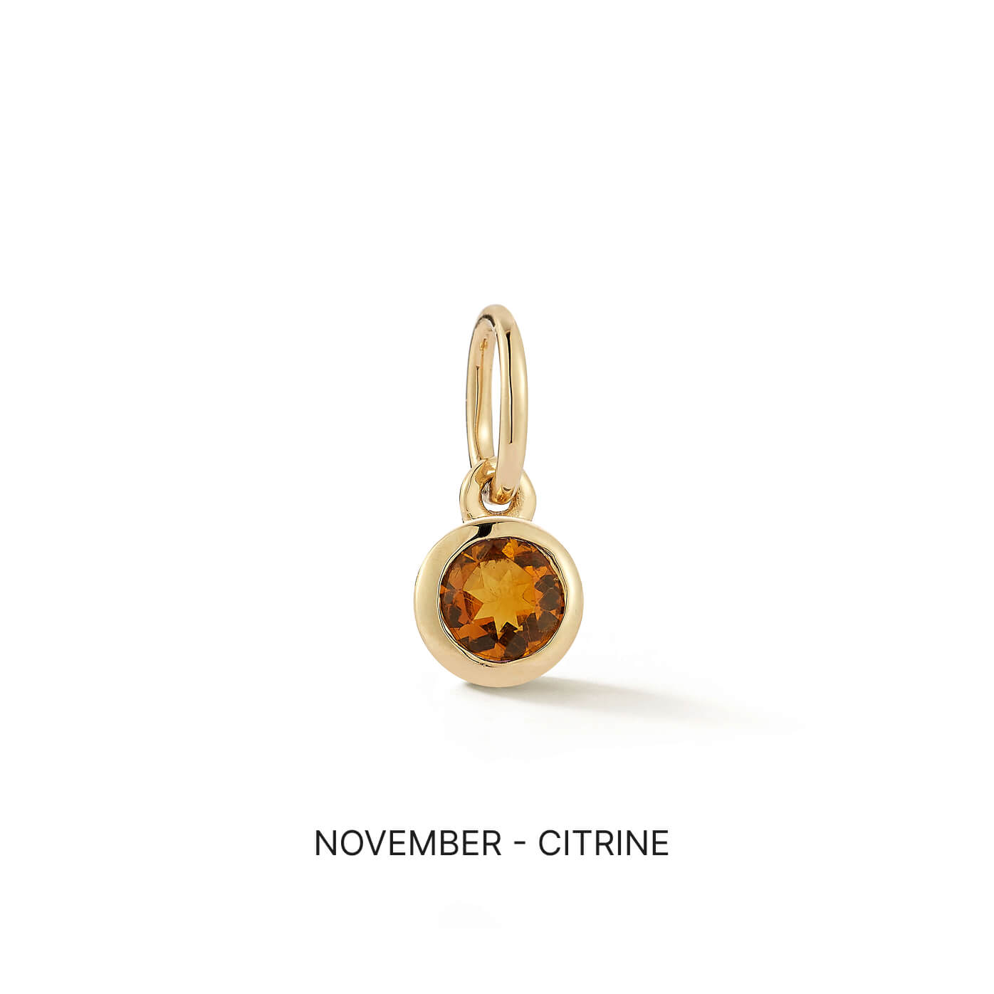 Yellow Gold-1^Designer Diamond Necklaces: DRD Birthstone Charm in Yellow Gold. November