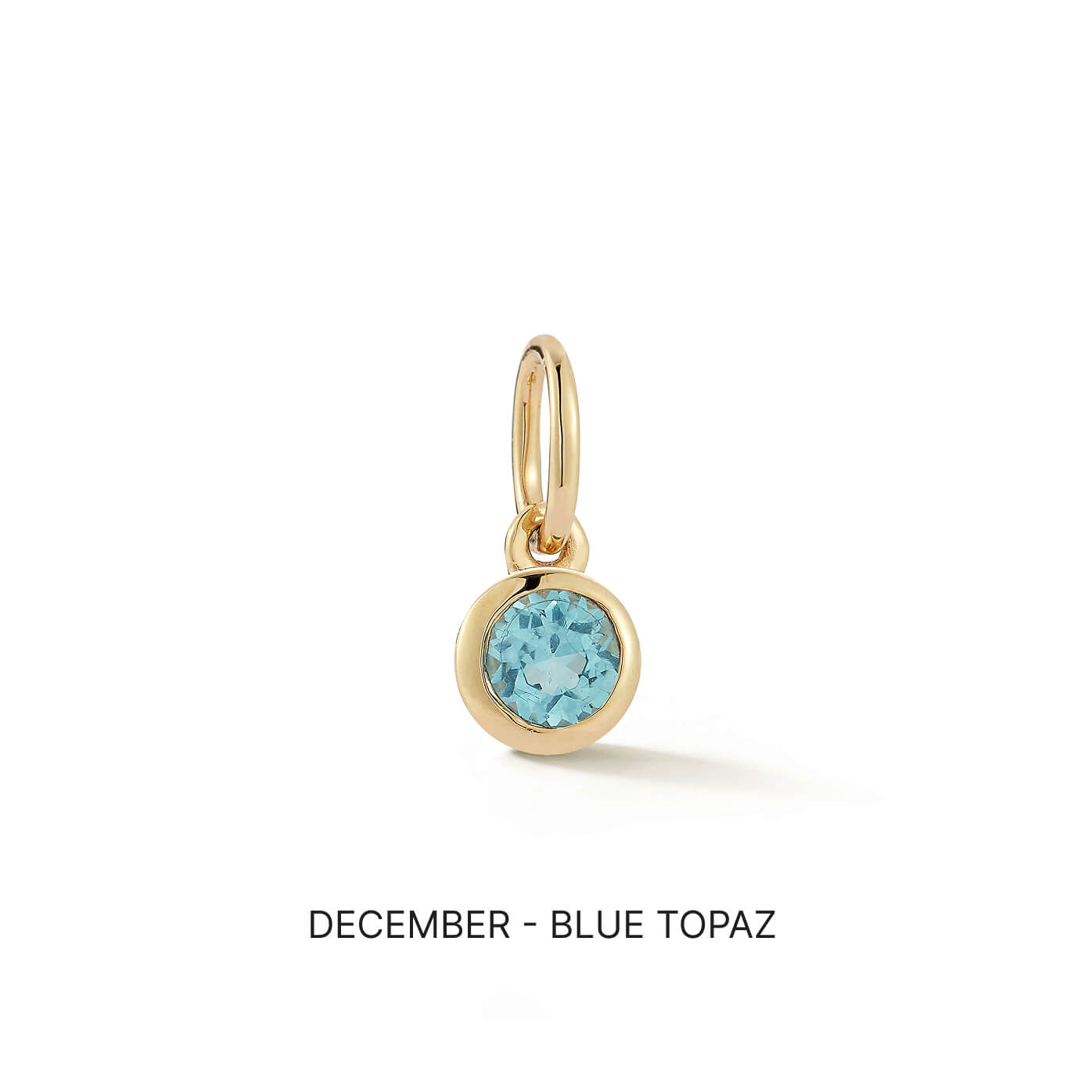 Yellow Gold-1^Designer Diamond Necklaces: DRD Birthstone Charm in Yellow Gold. December