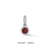 White Gold-1^Designer Diamond Necklaces: DRD Birthstone Charm in White Gold. January