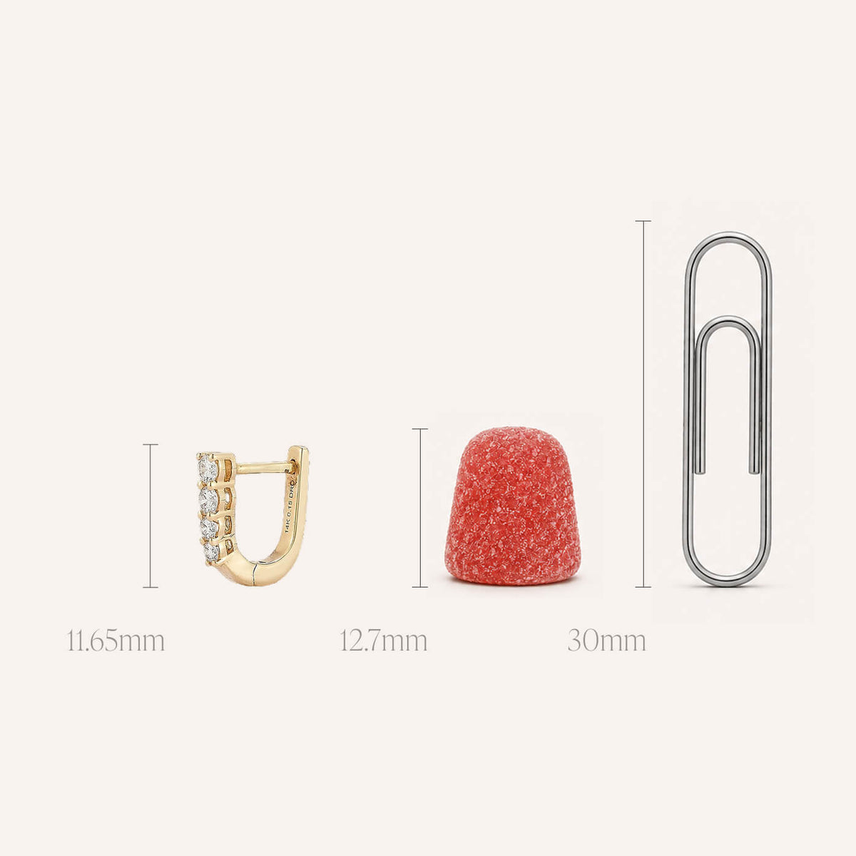 Yellow Gold^5-Diamond Hoop Earrings: Ava Bea Mini Graduating Hoop in Yellow Gold