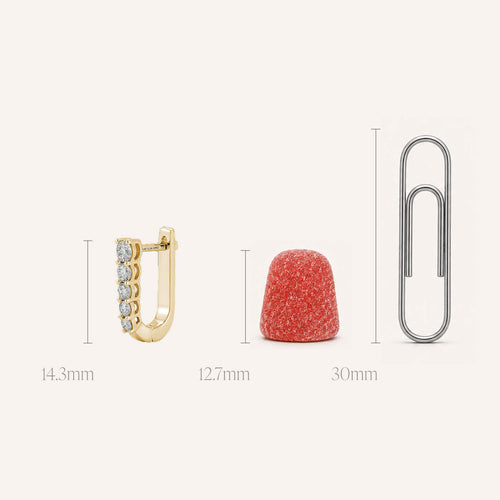 Yellow Gold^5-Diamond Hoop Earrings: Ava Bea Medium Graduating Hoop in Yellow Gold
