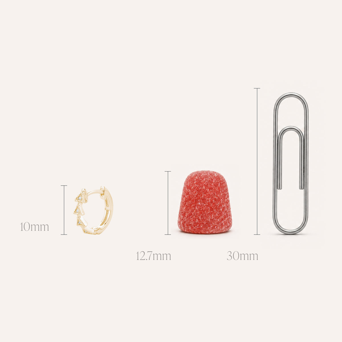 White Gold-3^Diamond Huggie Earrings: Emily Sarah Single Triangle Huggie in White Gold