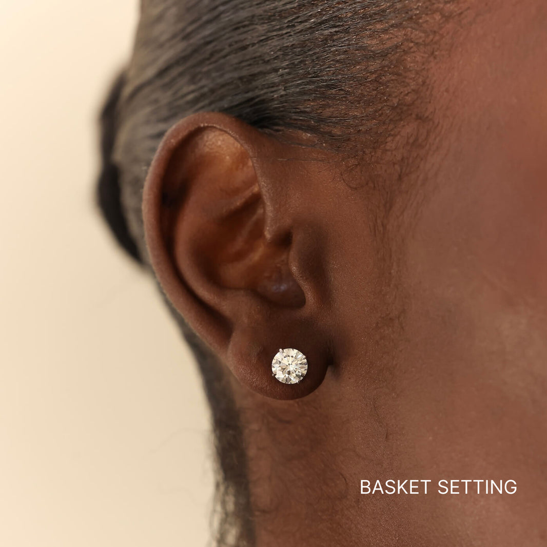 Yellow Gold-2^Diamond Stud Earrings - DRD Diamond Solitaire Studs 2.40 Ct. Total Weight in Yellow Gold. Four Prong Setting