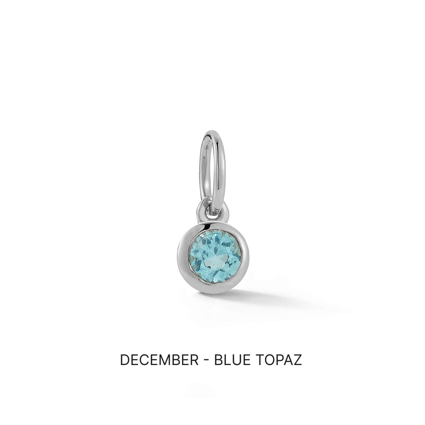 White Gold-1^Designer Diamond Necklaces: DRD Birthstone Charm in White Gold. December