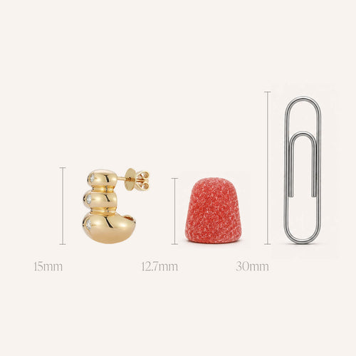 White Gold-4^Designer Stud Earrings: Cynthia Rose Stacked Studs in White Gold