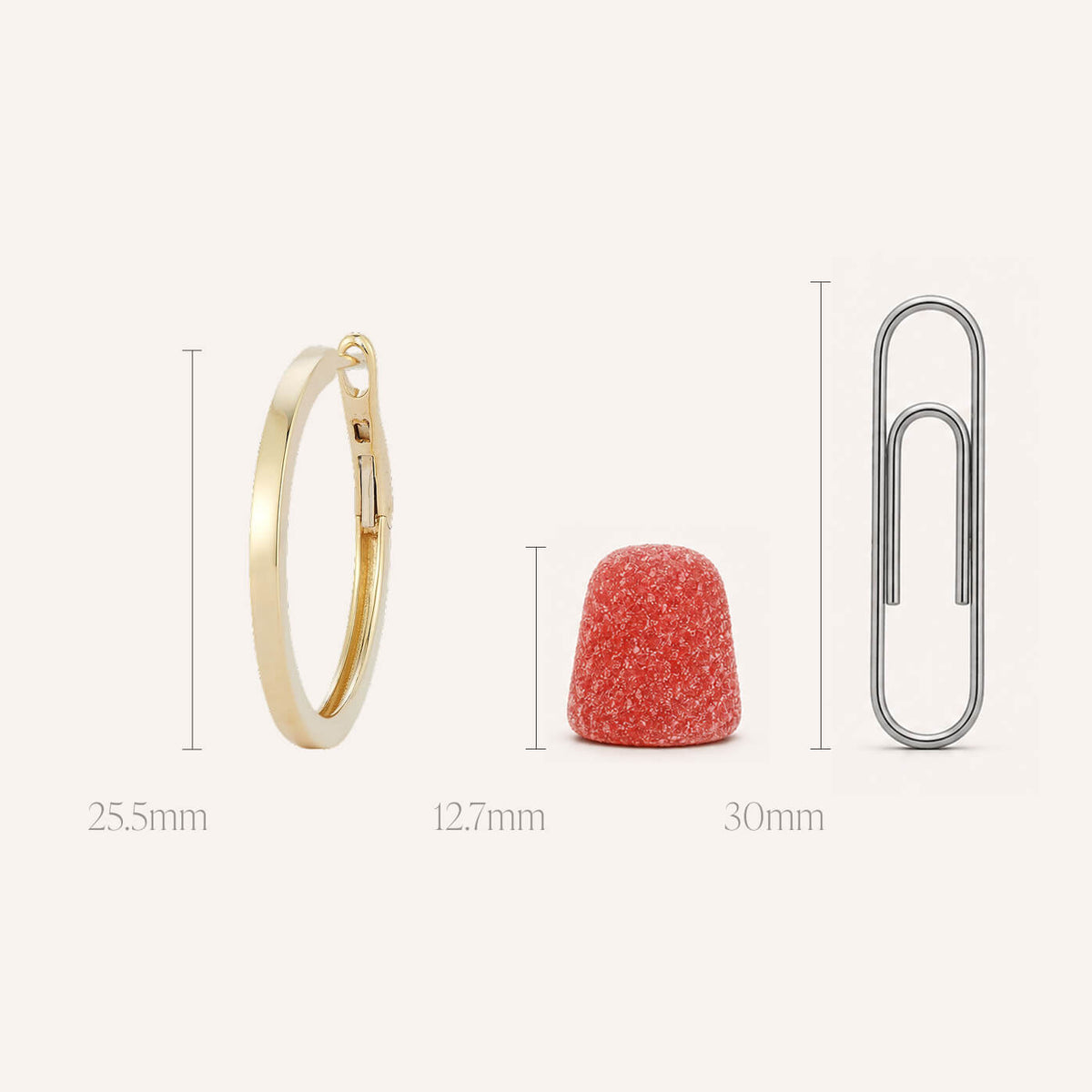 White Gold-4^Designer Gold Hoops: DRD Medium Solid Gold Hoops in White Gold