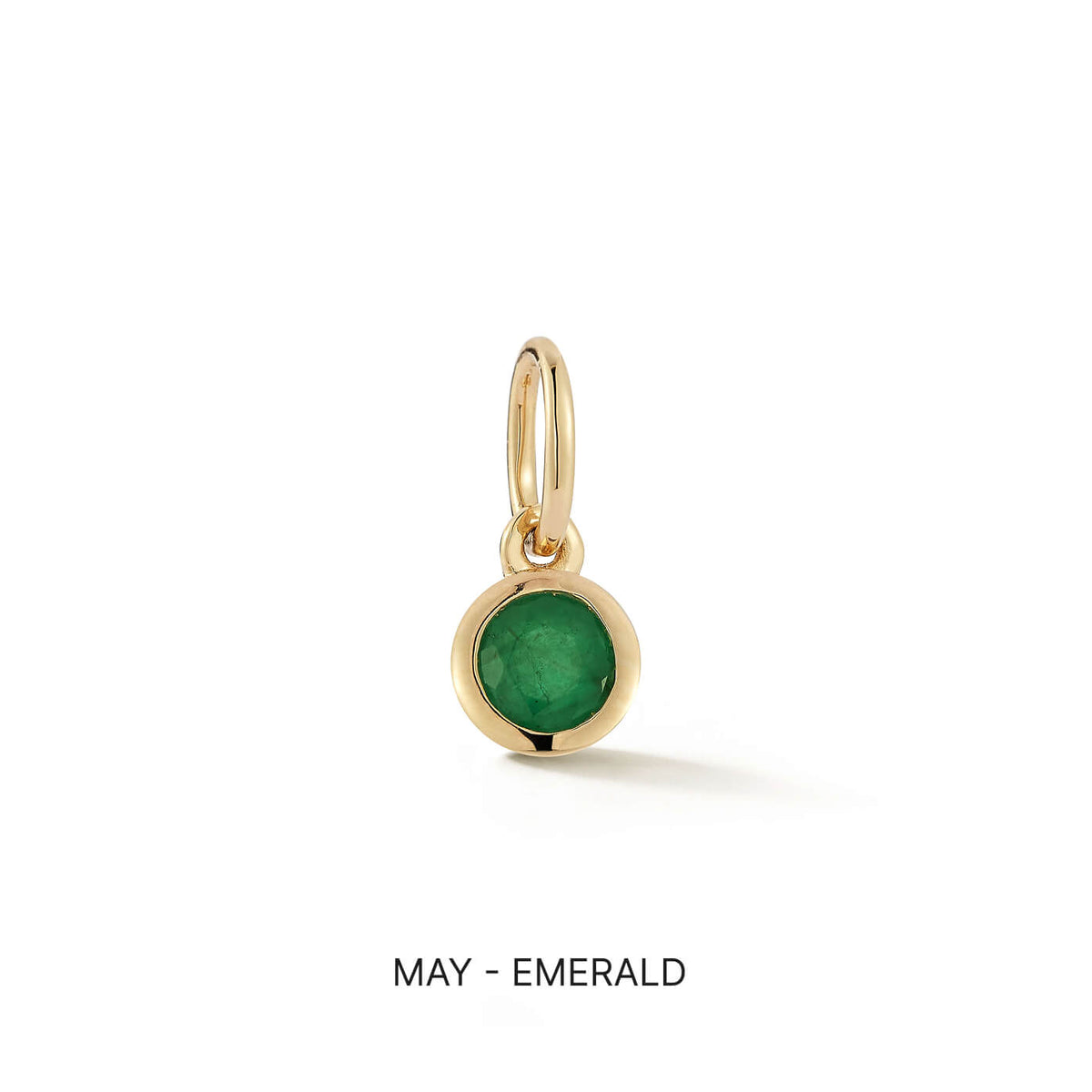 Yellow Gold-1^Designer Diamond Necklaces: DRD Birthstone Charm in Yellow Gold. May