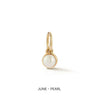 Yellow Gold-1^Designer Diamond Necklaces: DRD Birthstone Charm in Yellow Gold. June