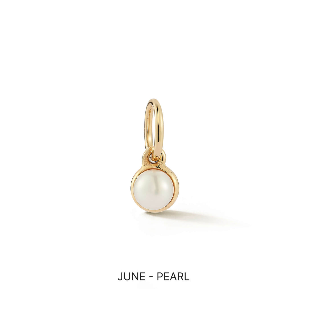 Yellow Gold-1^Designer Diamond Necklaces: DRD Birthstone Charm in Yellow Gold. June