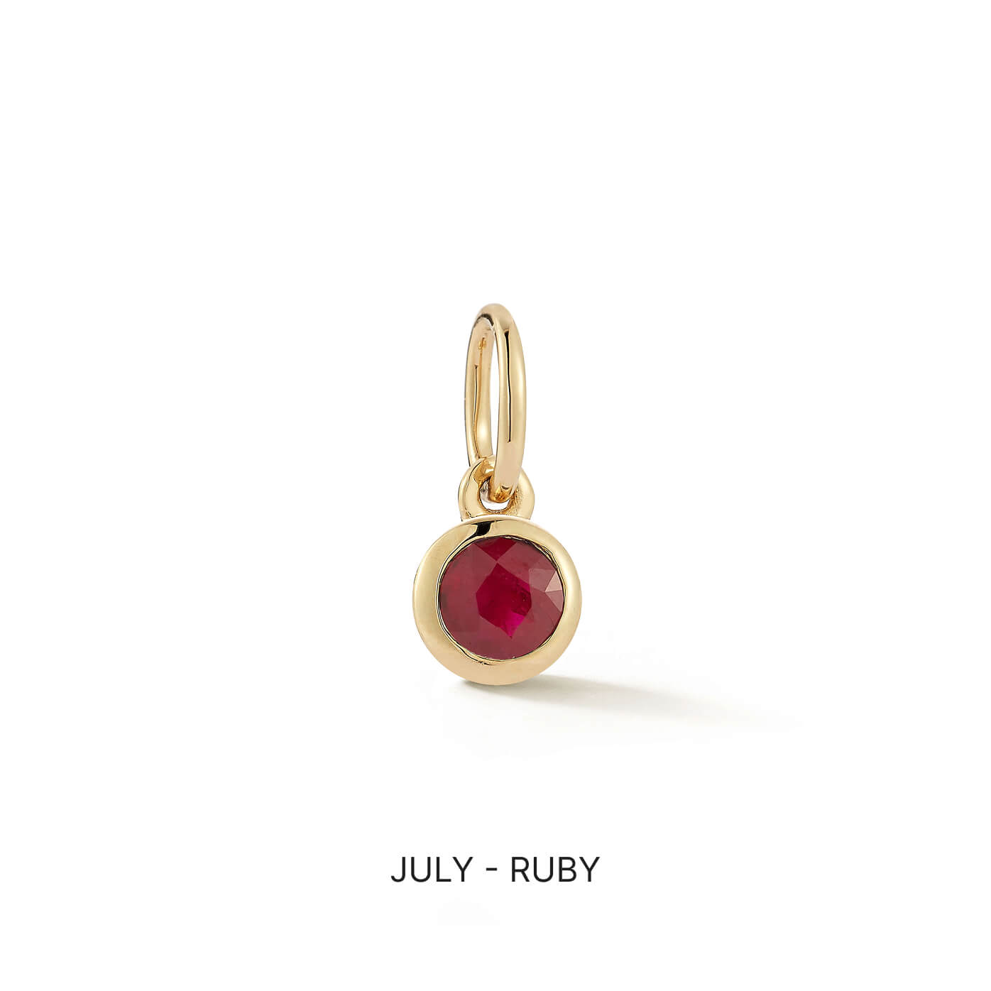 Yellow Gold-1^Designer Diamond Necklaces: DRD Birthstone Charm in Yellow Gold. July