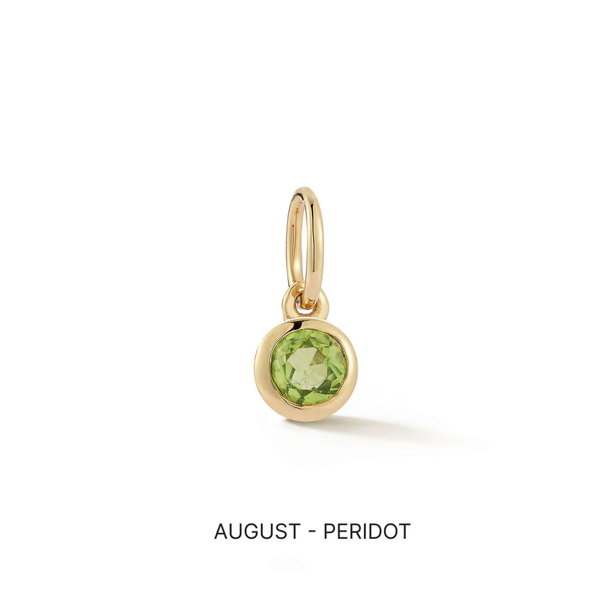Yellow Gold-1^Designer Diamond Necklaces: DRD Birthstone Charm in Yellow Gold. August
