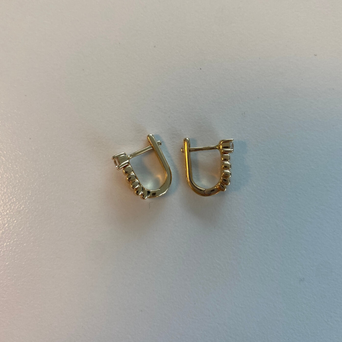 Melody Eden Oval Diamond U Hoops