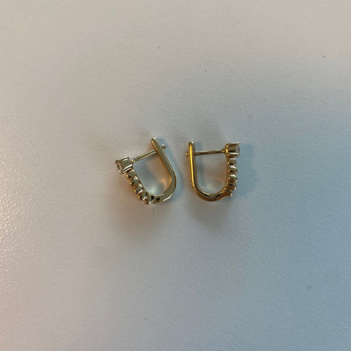 Melody Eden Oval Diamond U Hoops