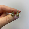 Gold Pear Shape Diamond Studs
