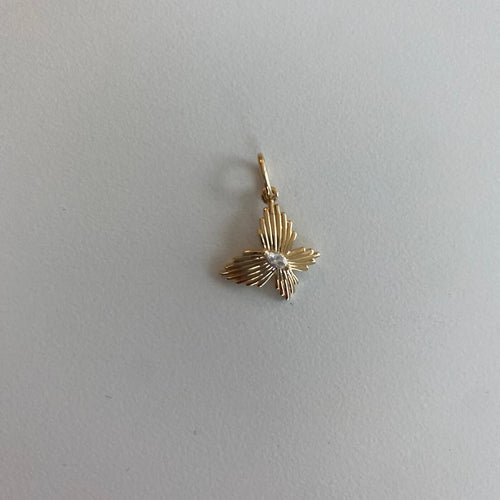 Yellow Gold-1^Designer Gold Necklaces: Teddi Paige Marquise Butterfly Charm
 in Yellow Gold