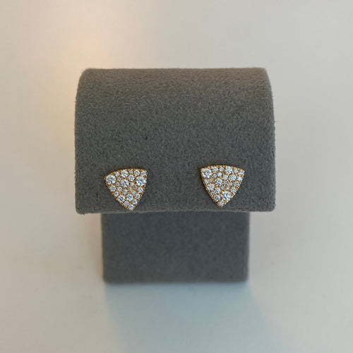 Yellow Gold-1^Designer Stud Earrings: Emily Sarah Large Triangle Studs in Yellow Gold 
