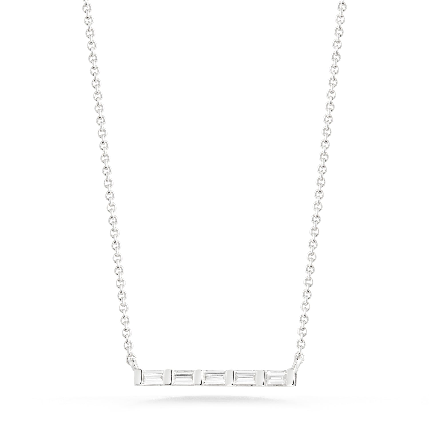 White Gold-1^Diamond Bar Necklaces: Sadie Pearl Diamond Bar Necklace in White Gold