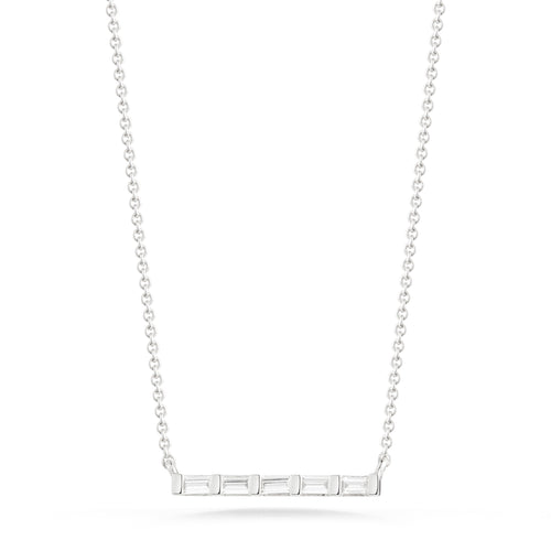 White Gold-1^Diamond Bar Necklaces: Sadie Pearl Diamond Bar Necklace in White Gold
