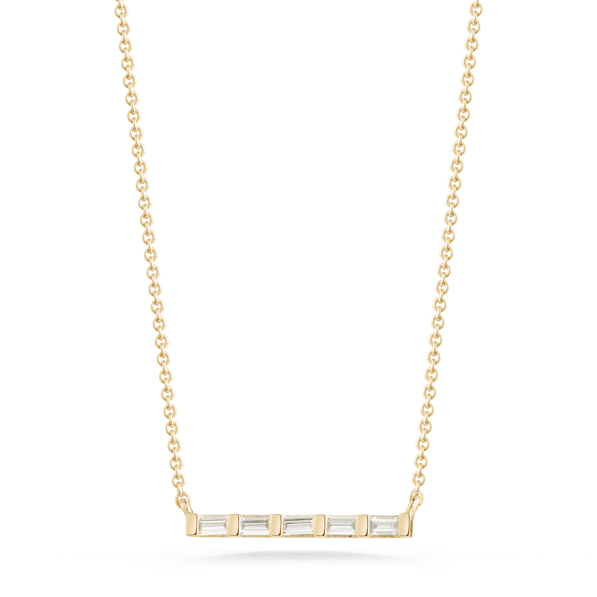Yellow Gold-1^Diamond Bar Necklaces: Sadie Pearl Diamond Bar Necklace in Yellow Gold