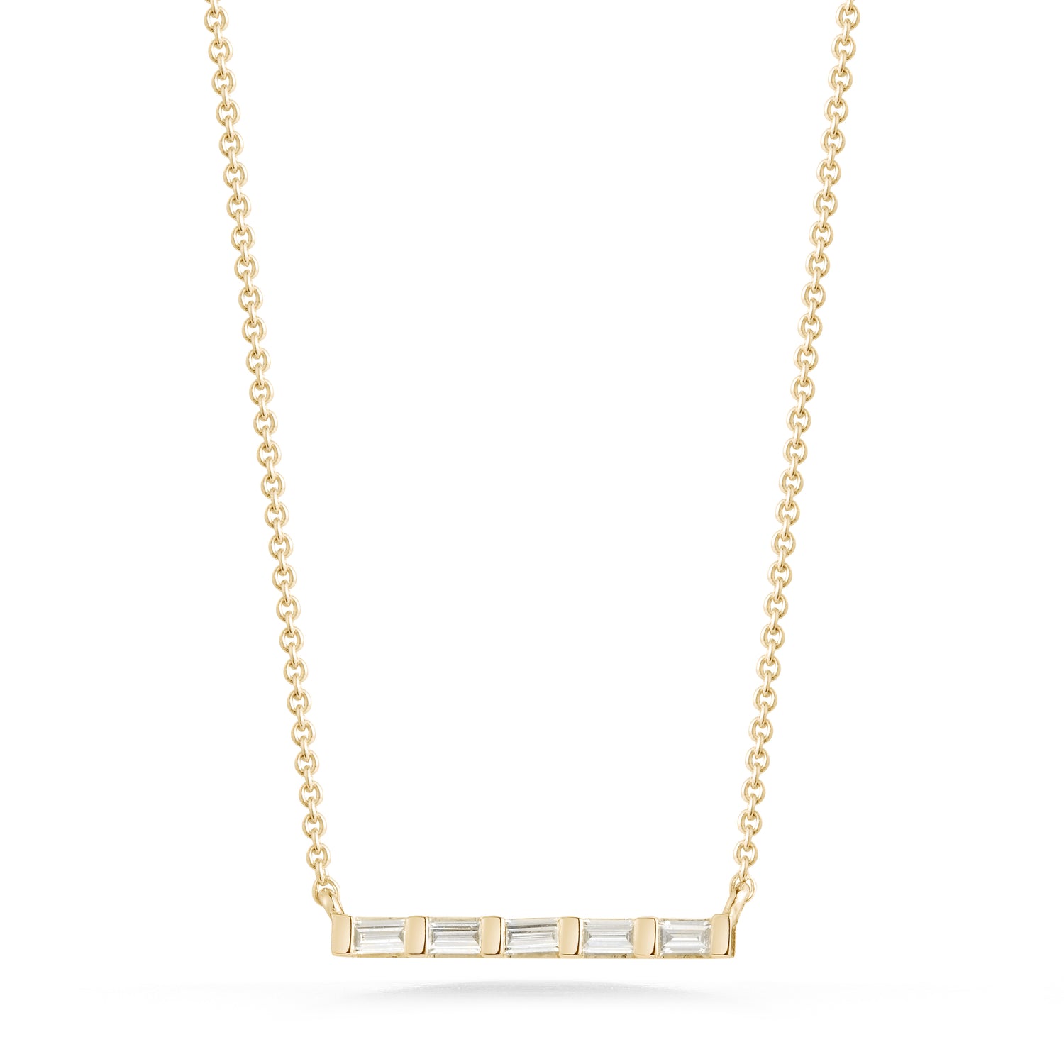 Yellow Gold-1^Diamond Bar Necklaces: Sadie Pearl Diamond Bar Necklace in Yellow Gold